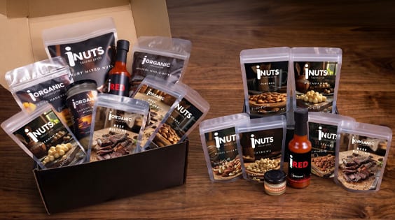 The Yendalo and Impilo gift boxes filled with nuts, honey, biltong and iRED hot sauce