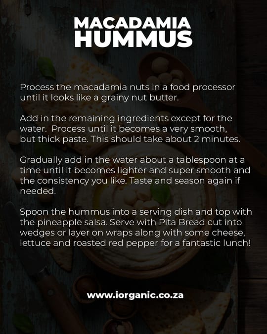 Macadamia Hummus recipe card